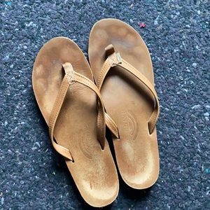 Rainbow Brown Flip Flops